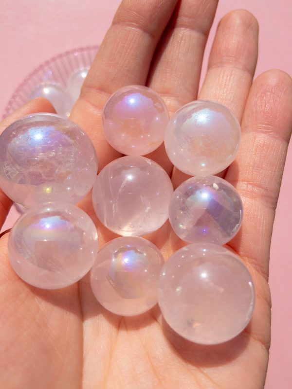 Aura Rose Quartz Sphere - Image 2